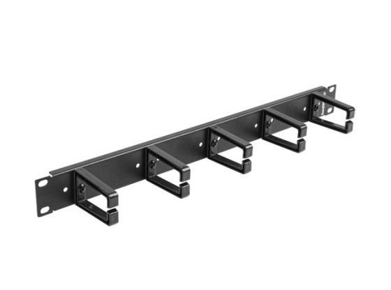 19" PANOU DE GESTIONARE A CABLURILOR CU 5 SUPORTURI DIN PLASTIC 1U TIP B NEGRU LANBERG