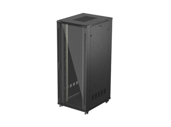 DULAP RACK 19" LIBER 42U/800X1000 (PACHET PLAT) CU UȘĂ DIN STICLĂ NEGRU LANBERG