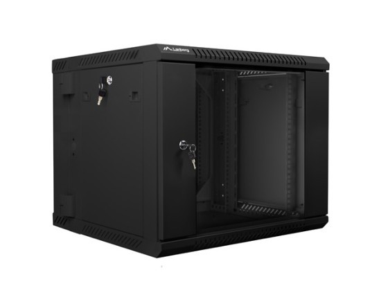 DULAP RACK 19" CU SECȚIUNE DUBLĂ CU MONTARE PE PERETE 9U/600X600 (PACHET PLAT) NEGRU LANBERG
