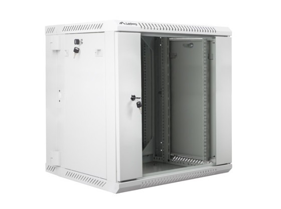DULAP RACK 19" CU SECȚIUNE DUBLĂ CU MONTARE PE PERETE 12U/600X600 (PACHET PLAT) GRI LANBERG