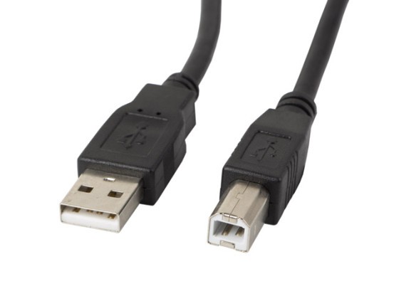 USB-A(M)-&gt;USB-B(M) 2.0 CABLU 3M NEGRU FERITĂ NEAGRĂ LANBERG