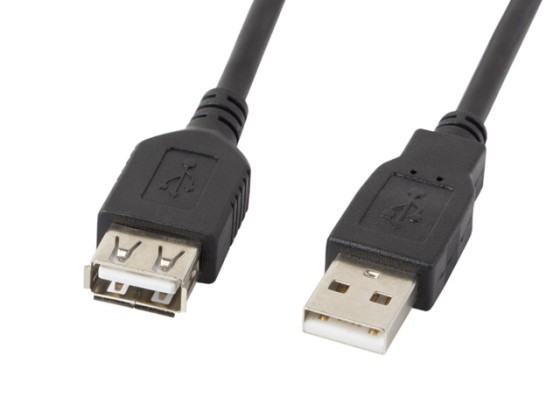 CABLU USB-A M/F 2.0 3M NEGRU LANBERG