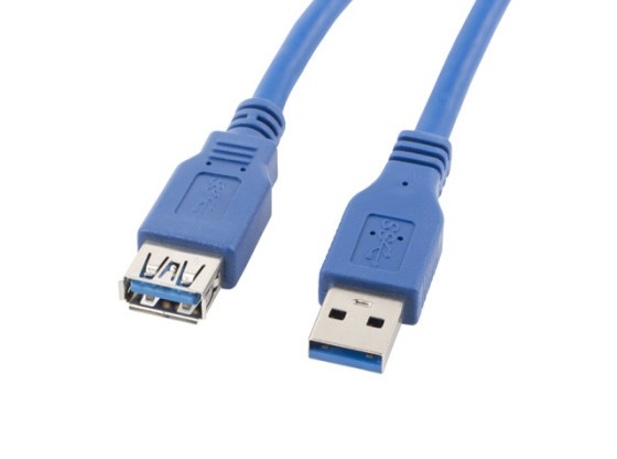 CABLU USB-A M/F 3.0 3M ALBASTRU LANBERG