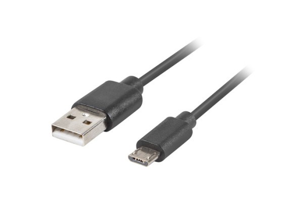 USB MICRO(M)-&gt;USB-A(M) 2.0 CABLU 1.8M NEGRU QC 3.0 LANBERG