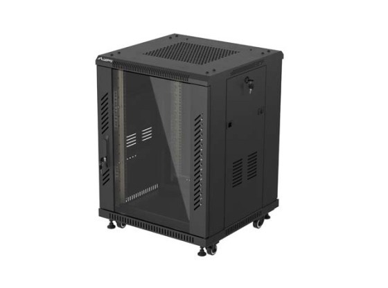 RACK DE INSTALARE 19" 15U 600X600 NEGRU UȘĂ DE STICLĂ LANBERG (PACHET PLAT)