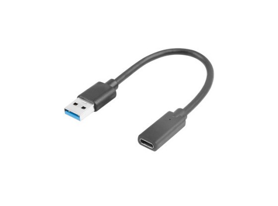 USB-C(F) 3.1-&gt;USB-A(M) CABLU ADAPTOR 15CM NEGRU LANBERG