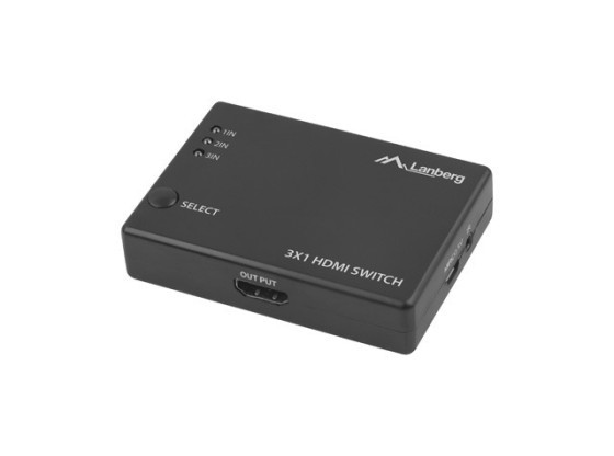SWITCH VIDEO LANBERG 3X HDMI NEGRU + PORT MICRO USB + TELECOMANDĂ