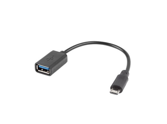 USB MICRO(M) 2.0->USB-A(F) ADAPTOR 15CM OTG NEGRU LANBERG