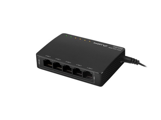 SWITCH LANBERG DSP3-1005-60W 5X 1GB POE+ (4 PORTURI POE 30W/PORT MAX 60W) UNMANAGED DESKTOP