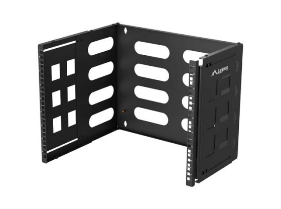 SUPORT PLIABIL PENTRU MONTARE PE PERETE 19" 8U 497X400/240 NEGRU LANBERG