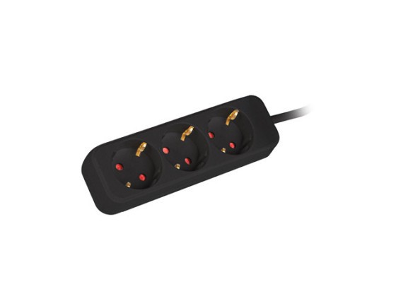 BANDĂ DE ALIMENTARE LANBERG 1,5 M 3X PRIZE SCHUKO CABLU DE CUPRU DE CALITATE NEGRU