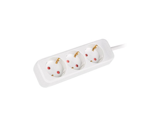 BANDĂ DE ALIMENTARE LANBERG 1,5 M 3X PRIZE SCHUKO CABLU DE CUPRU DE CALITATE ALBĂ