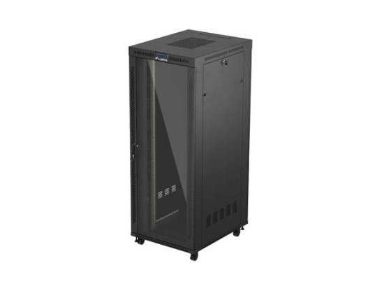 DULAP RACK 19" LIBER 42U/800X1000 (PACHET PLAT) CU UȘĂ DIN STICLĂ LCD NEGRU LANBERG V2