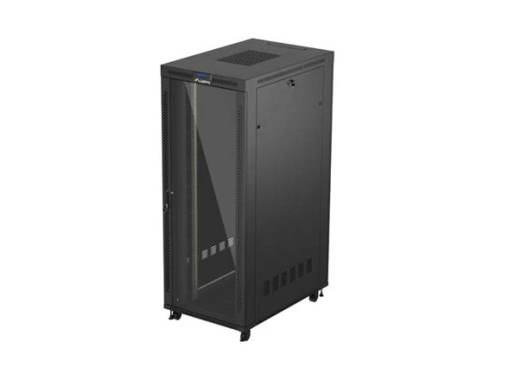 DULAP RACK 19" LIBER 42U/800X1200 (PACHET PLAT) CU UȘĂ DE STICLĂ LCD NEGRU LANBERG V2
