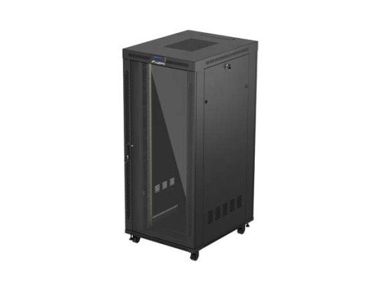 DULAP RACK 19" DE SINE STĂTĂTOR 37U/800X1000 (PACHET PLAT) CU UȘĂ DE STICLĂ LCD NEGRU LANBERG V2