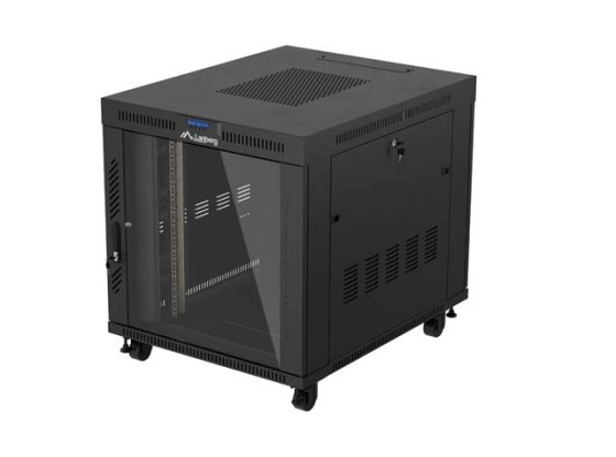 DULAP RACK 19" LIBER 15U/800X1000 (PACHET PLAT) CU UȘĂ DIN STICLĂ LCD NEGRU LANBERG V2