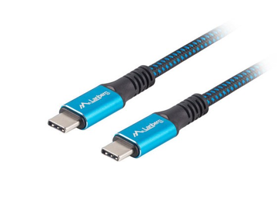 CABLU USB-C M/M 4.0 CABLU 0.5M 100W 8K 30HZ NEGRU-ALBASTRU LANBERG