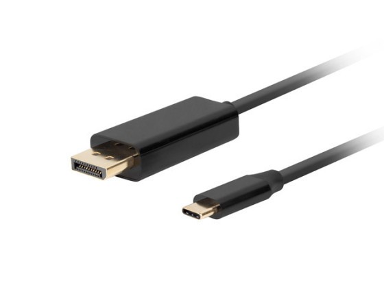 CABLU USB-C(M)-&gt;DISPLAYPORT(M) CABLU 0.5M 4K 60HZ NEGRU LANBERG