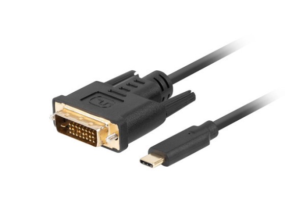 CABLU USB-C(M)-&gt;DVI-D(24+1)(M) CABLU 0.5M NEGRU LANBERG