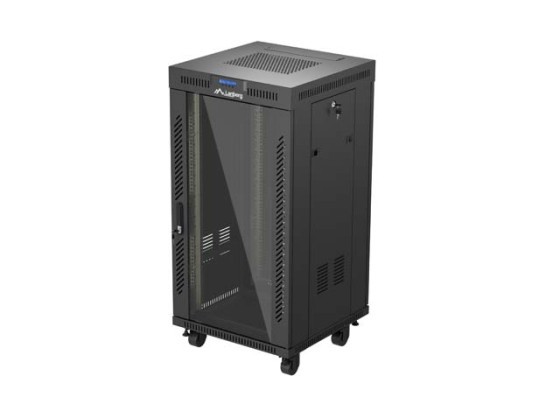 RACK DE INSTALARE 19" 22U 600X600 NEGRU LANBERG UȘĂ DE STICLĂ (PACHET PLAT) V2