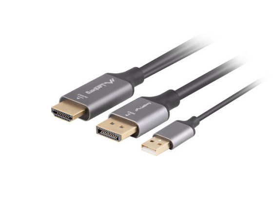CABLU HDMI(M)->DISPLAYPORT(M) 1M 4K NEGRU LANBERG