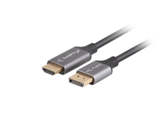 CABLU DISPLAYPORT(M) ->HDMI(M) 1M 4K NEGRU/ARGINTIU LANBERG