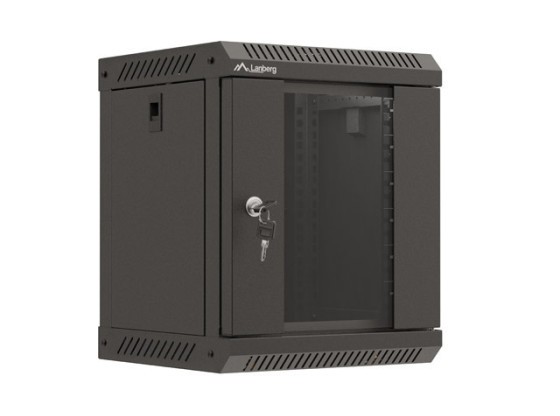 RACK DE INSTALARE 10" 6U 300X300 NEGRU CU UȘĂ DIN STICLĂ LANBERG (PACHET PLAT)
