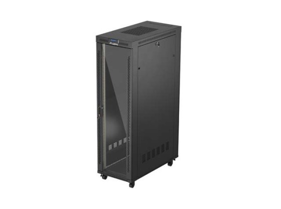 RACK DE INSTALARE 19" 42U 600X1200 NEGRU UȘĂ DE STICLĂ LCD LANBERG (PACHET PLAT) V2