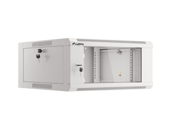 RACK DE INSTALARE 19" 4U 600 GRI CU UȘĂ DIN STICLĂ LANBERG (ASAMBLAT)