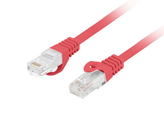 PATCHCORD CAT.6 UTP LSZH CU 0.25M ROȘU FLUKE TRECUT LANBERG