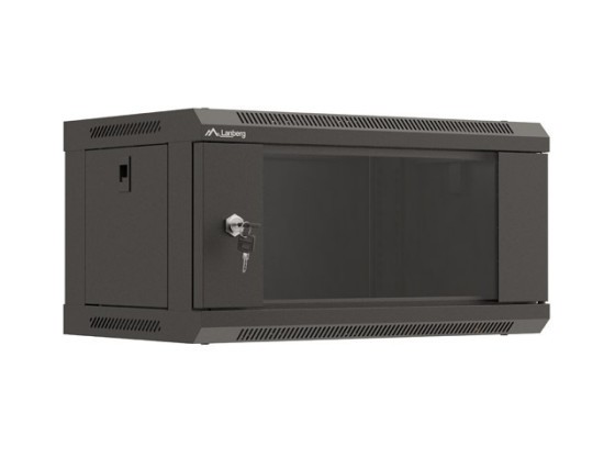 RACK DE INSTALARE 19" 4U 540X350 NEGRU CU UȘĂ DIN STICLĂ LANBERG (PACHET PLAT)