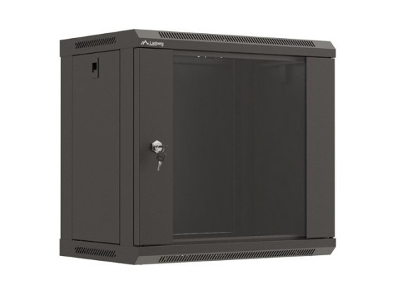 RACK DE INSTALARE 19" 9U 540X350 NEGRU CU UȘĂ DIN STICLĂ LANBERG (PACHET PLAT)