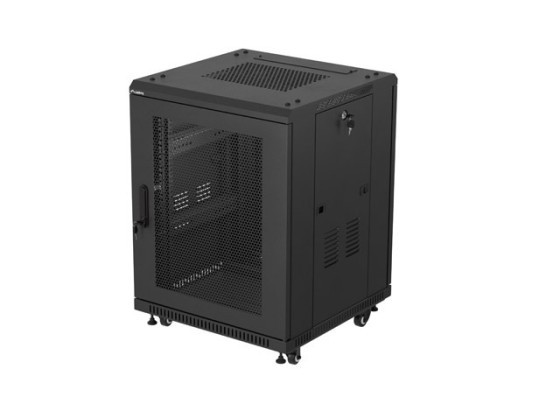 RACK DE INSTALARE 19" 15U 600X600 NEGRU PERFORAT UȘĂ LANBERG (PACHET PLAT)