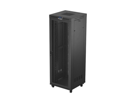 DULAP RACK 19" LIBER 47U/800X800 (PACHET PLAT) CU UȘĂ CU PLASĂ LCD NEGRU LANBERG