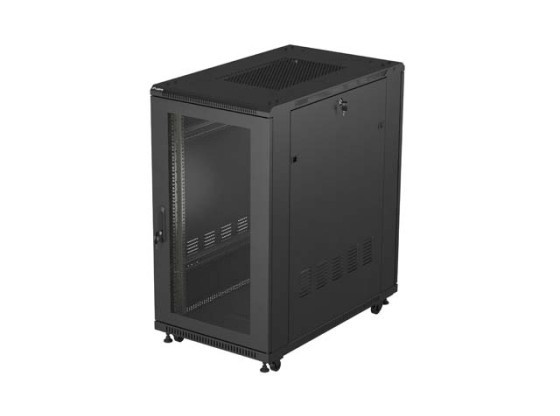 RACK DE INSTALARE 19" 22U 600X1000 NEGRU PERFORAT UȘĂ LANBERG (PACHET PLAT)