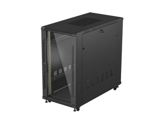 DULAP DE INSTALARE RACK 19" 22U 600X1200 NEGRU STICLA USA LANBERG (PACHET PLAT)