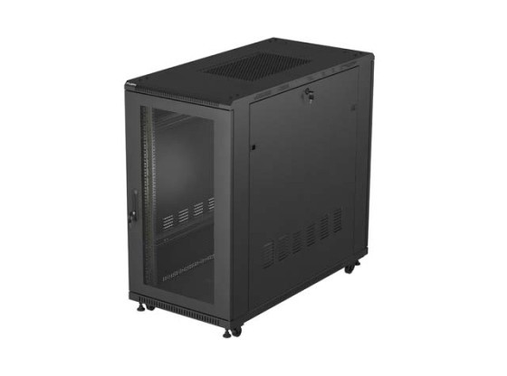 DULAP DE INSTALARE RACK 19" 22U 600X1200 NEGRU PERFORAT UȘĂ LANBERG (PACHET PLAT)