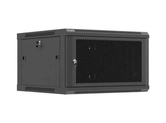 RACK DE INSTALARE 19" 6U 600X600 NEGRU PERFORAT UȘĂ LANBERG (PACHET PLAT)
