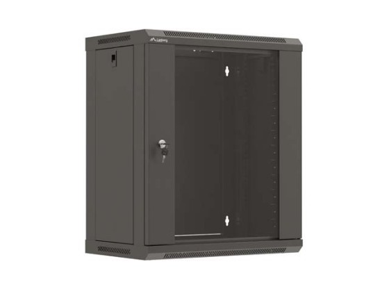 RACK DE INSTALARE 19" 12U 540X350 NEGRU UȘĂ DE STICLĂ LANBERG (PACHET PLAT)