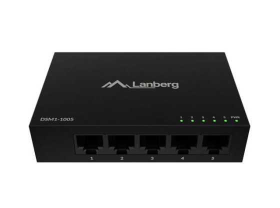 LANBERG SWITCH DSM1-1005 5X 1GB/S UNMANAGED GIGABIT ETHERNET DESKTOP 12V (CARCASĂ METALICĂ)