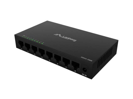 LANBERG SWITCH DSM1-1008 8X 1GB/S UNMANAGED GIGABIT ETHERNET DESKTOP 12V (CARCASĂ METALICĂ)