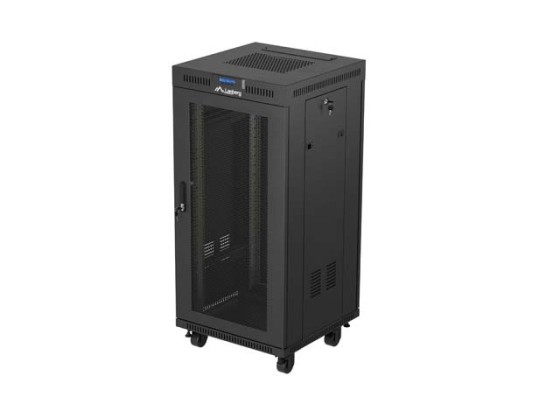 DULAP DE INSTALARE RACKMOUNT 19" 24U 600X600 NEGRU LCD PERFORAT UȘĂ LANBERG (PACHET PLAT) V2