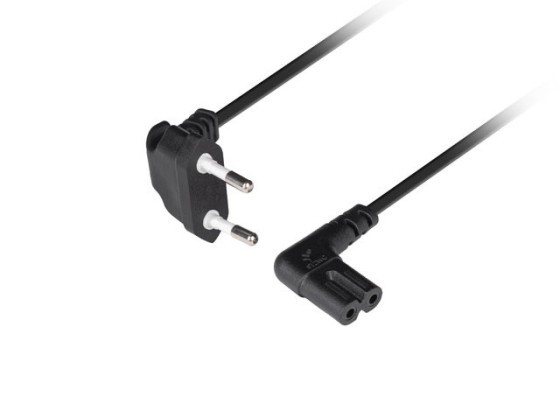 CABLU DE ALIMENTARE EURO (RADIO) CEE 7/16->IEC 320 C7 1.8M UNGHI VDE NEGRU LANBERG