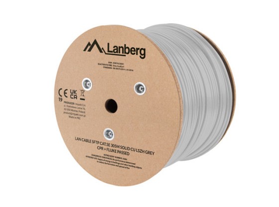 LAN CABLU CAT.5E SFTP 305M SOLID CU LSZH GRI CPR + FLUKE TRECUT LANBERG