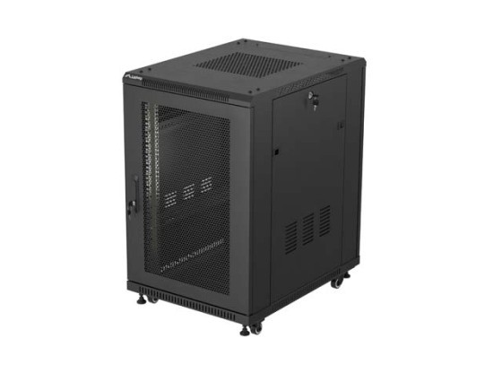 DULAP RACK 19" AUTONOM 18U/600X800 (PACHET DEMONTAT) CU UȘĂ DIN PLASĂ, NEGRU, LANBERG