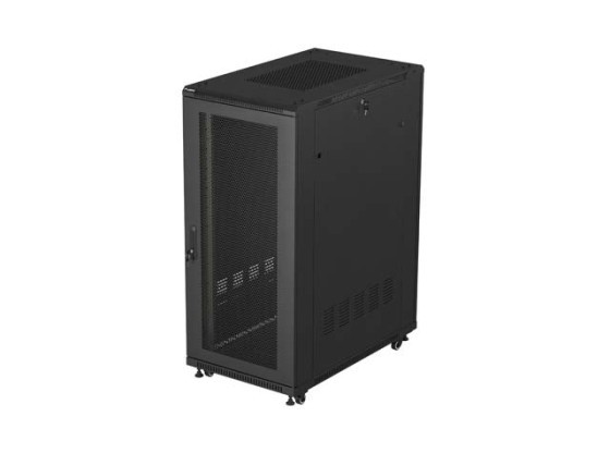 DULAP RACK 19" AUTONOM 27U/600X1000 (PACHET DEMONTAT) CU UȘĂ DIN PLASĂ, NEGRU, LANBERG