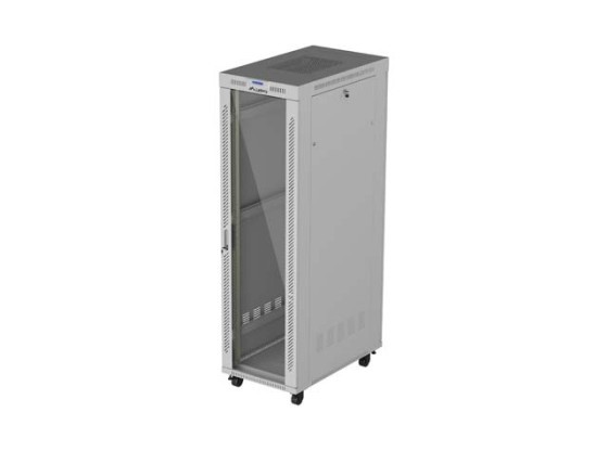 DULAP RACK 19" AUTONOM 42U/600X1000 (PACHET DEMONTAT) CU UȘĂ DE STICLĂ, LCD, GRIS, LANBERG