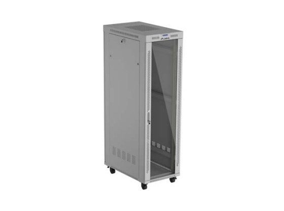 DULAP RACK 19" AUTONOM 42U/600X1000 (PACHET DEMONTAT) CU UȘĂ DE STICLĂ, LCD, GRIS, LANBERG