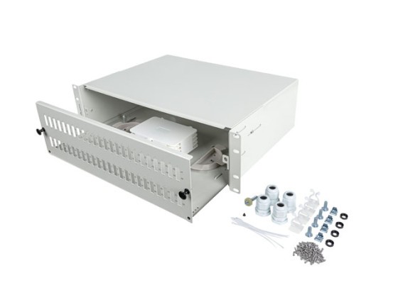 PANOU DE CONEXIUNI FIBRĂ OPTICĂ LANBERG 19" 3U PENTRU MONTARE ÎN RACK, 48XSC DUPLEX / 48XLC QUAD, GRIS + ACCESORII