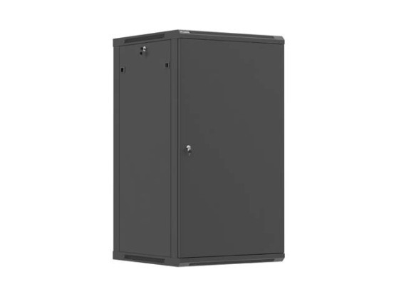 DULAP RACK DE 19", PENTRU MONTARE PE PERETE, 22U/600X600 (PACHET DEMONTAT) CU UȘĂ METALICĂ NEGRĂ LANBERG